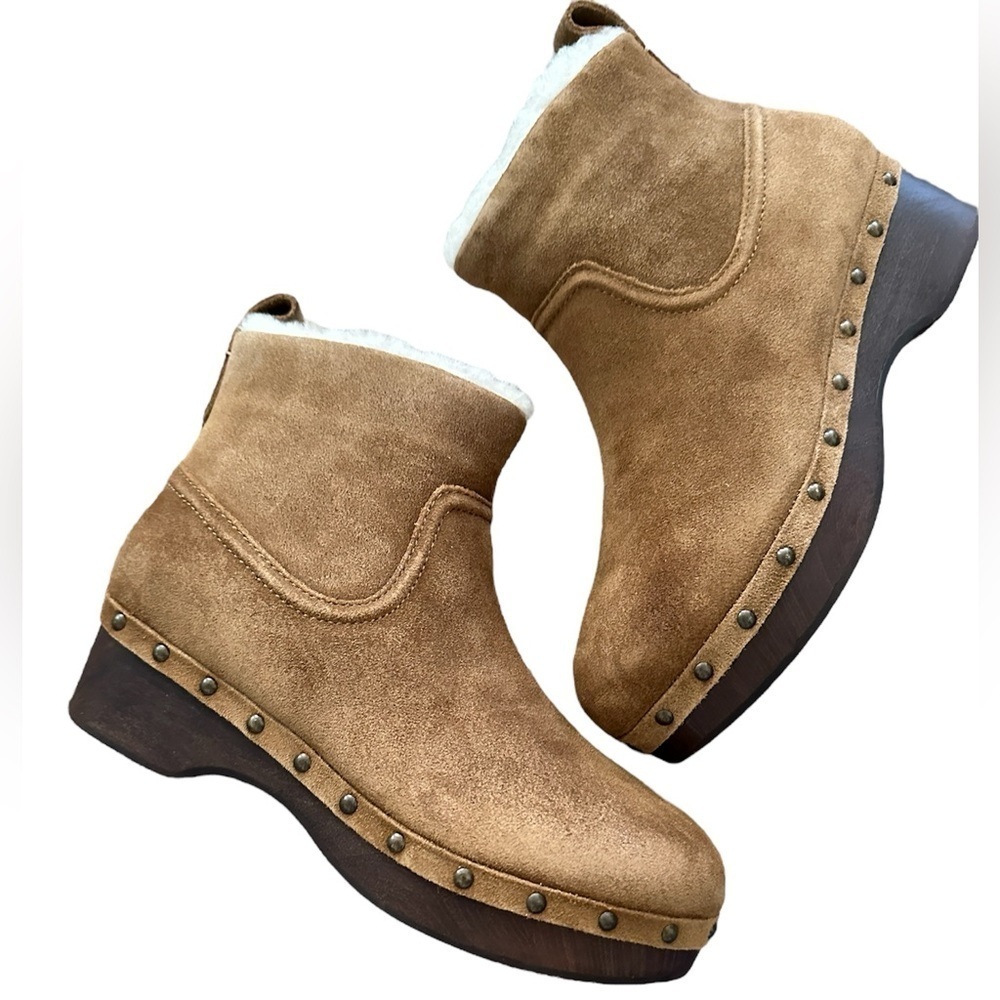 NIB MADEWELL The Marceline Clog Boot in Shearling Toffee Size 5.5